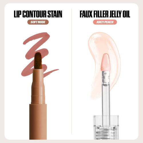 LIP DUO MAKEOUT SESH PEACHY NUDES - HUDA BEAUTY - Adrissa Beauty - Maquillaje