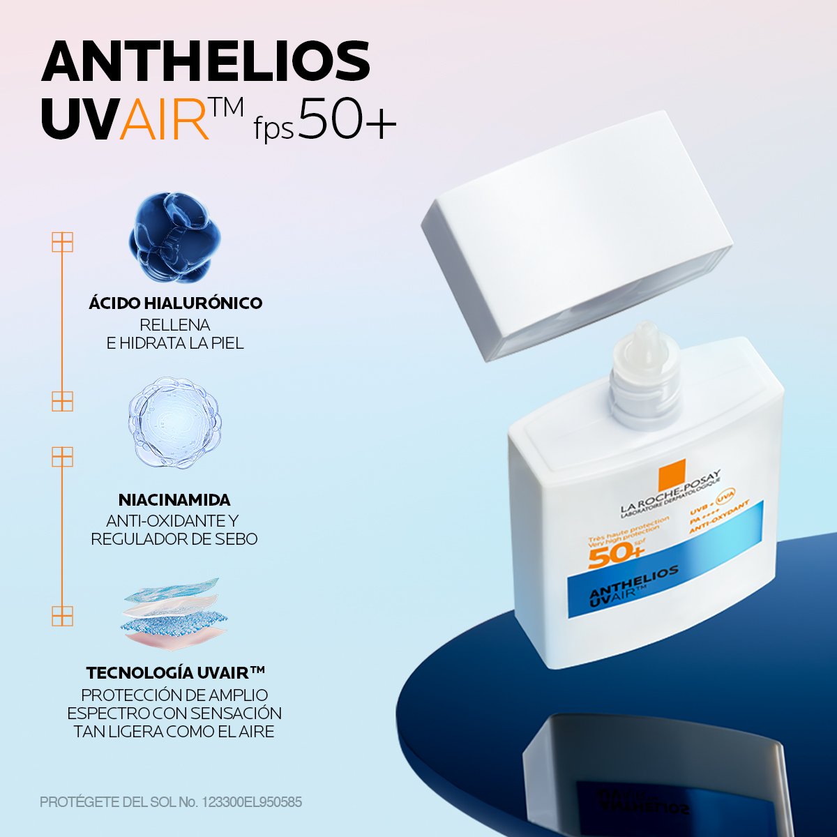 PROTECTOR SOLAR ANTHELIOS UV AIR OIL CONTROL SPF50 40ML - LA ROCHE POSAY - Adrissa Beauty - Cuidado de la piel
