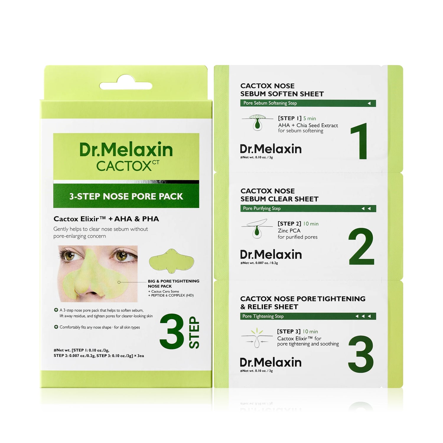 MASCARILLA CACTOX 3 PASOS POROS NARIZ - DR MELAXIN - Adrissa Beauty - Cuidado de la piel