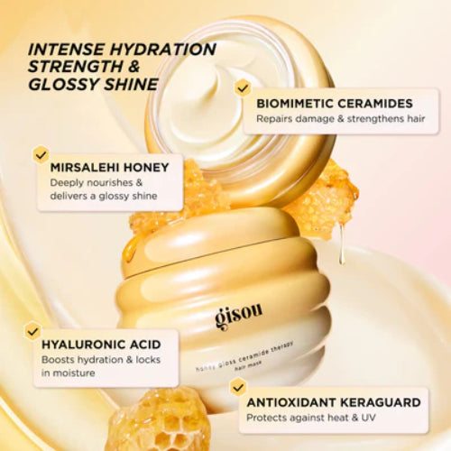 MASCARILLA CAPILAR HONEY GLOSS CERAMIDE 230ML - GISOU - Adrissa Beauty - Cuidado capilar
