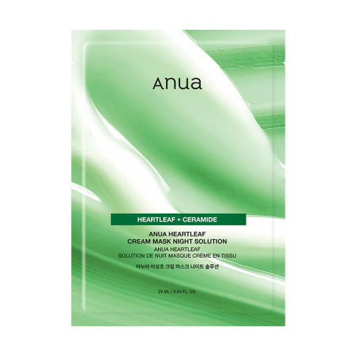 MASCARILLA HEARTLEAF + CERAMIDE CREAM NIGHT 1 SHEET - ANUA - Adrissa Beauty - Cuidado de la piel