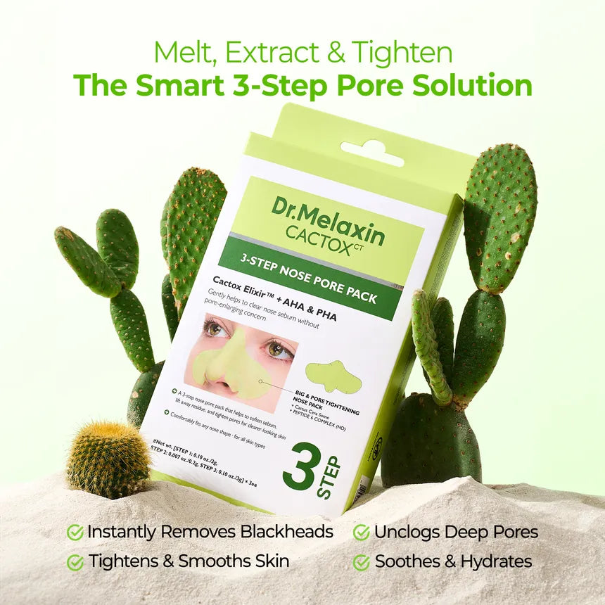 MASCARILLA CACTOX 3 PASOS POROS NARIZ - DR MELAXIN - Adrissa Beauty - Cuidado de la piel