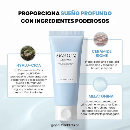 MASCARILLA SLEEPING MADAGASCAR HYALU CICA 100ML - SKIN1004 - Adrissa Beauty - Cuidado de la piel