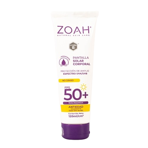 PROTECTOR SOLAR CORPORAL NO GRASO ANTIEDAD SPF50 120ML - ZOAH - Adrissa Beauty - Cuidado de la piel