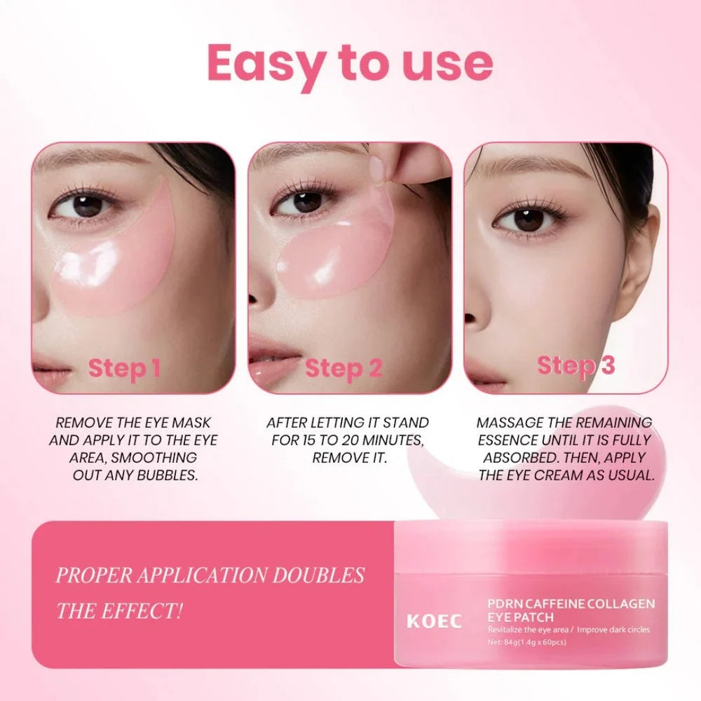 PARCHES OJOS PDRN PINK CAFFEINE COLLAGEN 60PZAS