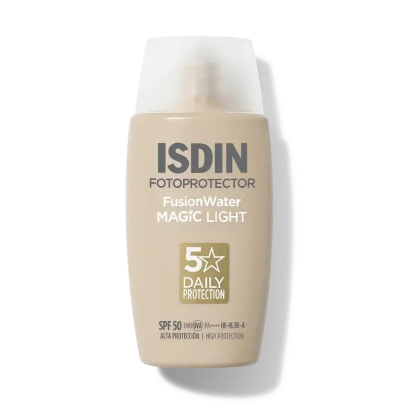 PROTECTOR SOLAR FUSION WATER MAGIC LIGHT OIL CONTROL SPF50 50ML - ISDIN - Adrissa Beauty - Cuidado de la piel