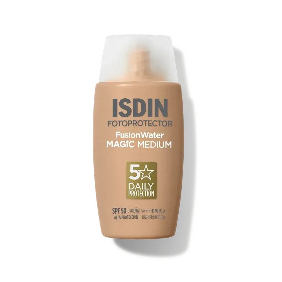PROTECTOR SOLAR FUSION WATER MAGIC MEDIUM OIL CONTROL SPF50 50ML - ISDIN - Adrissa Beauty - Cuidado de la piel