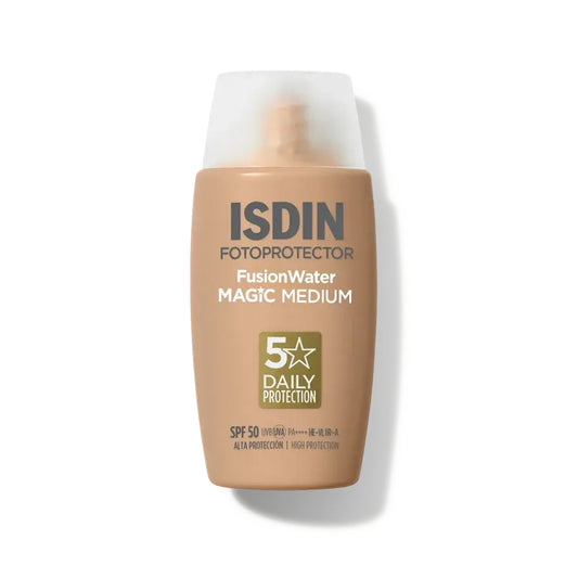 PROTECTOR SOLAR FUSION WATER MAGIC MEDIUM OIL CONTROL SPF50 50ML - ISDIN - Adrissa Beauty - Cuidado de la piel