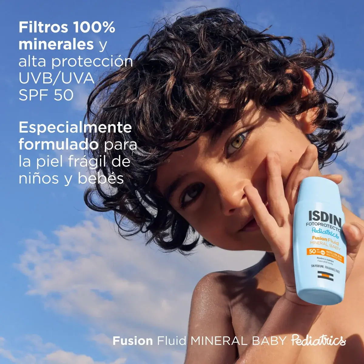 PROTECTOR SOLAR FUSION WATER MAGIC PEDIATRIC SPF50 50ML - ISDIN - Adrissa Beauty - Cuidado de la piel