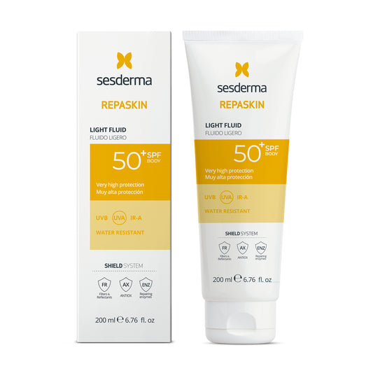 PROTECTOR SOLAR REPASKIN LIGHT FLUID CORPORAL SPF50 200ML - SESDERMA - Adrissa Beauty - Cuidado de la piel
