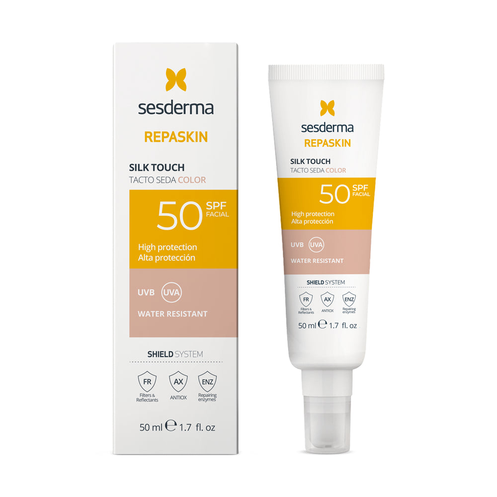 PROTECTOR SOLAR REPASKIN SILK TOUCH COLOR 50SPF 50ML - SESDERMA - Adrissa Beauty - Cuidado de la piel