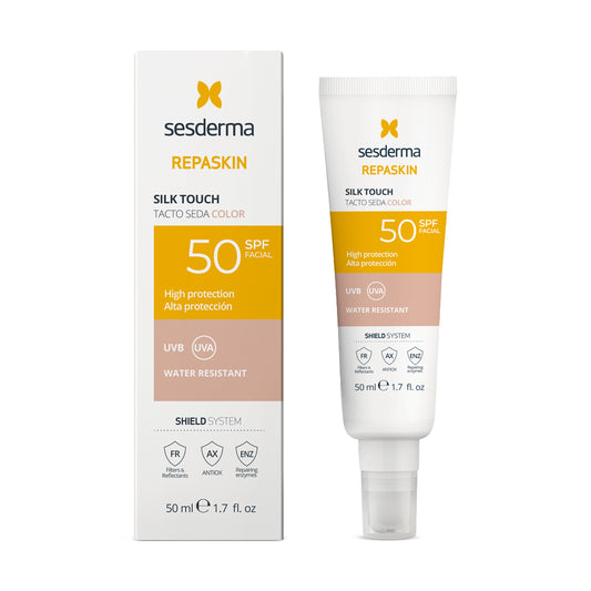PROTECTOR SOLAR REPASKIN SILK TOUCH COLOR 50SPF 50ML - SESDERMA - Adrissa Beauty - Cuidado de la piel