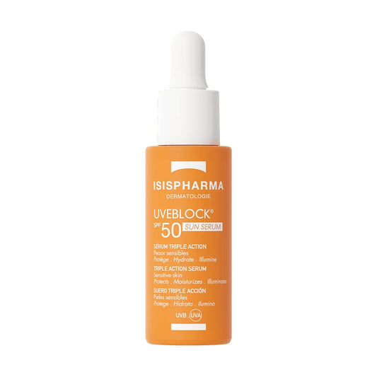 PROTECTOR SOLAR UVEBLOCK SERUM GLOW SPF50 28ML - ISISPHARMA - Adrissa Beauty - Cuidado de la piel