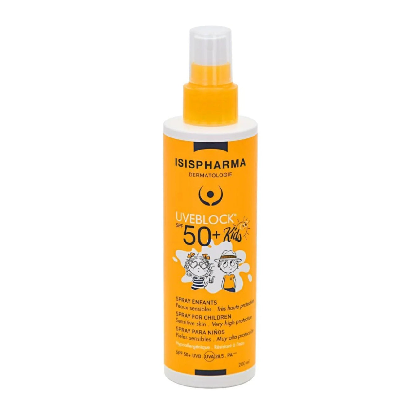 PROTECTOR SOLAR UVEBLOCK SPRAY KIDS SPF50 200ML - ISISPHARMA - Adrissa Beauty - Cuidado de la piel