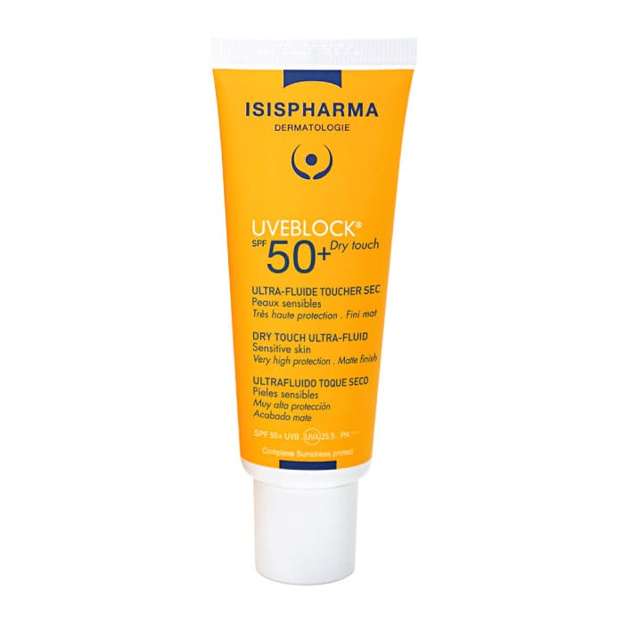 PROTECTOR SOLAR UVEBLOCK ULTRA FLUIDO DRY TOUCH SPF50 40ML - ISISPHARMA - Adrissa Beauty - Cuidado de la piel