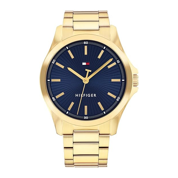 RELOJ CADENA DORADO PANTALLA AZUL