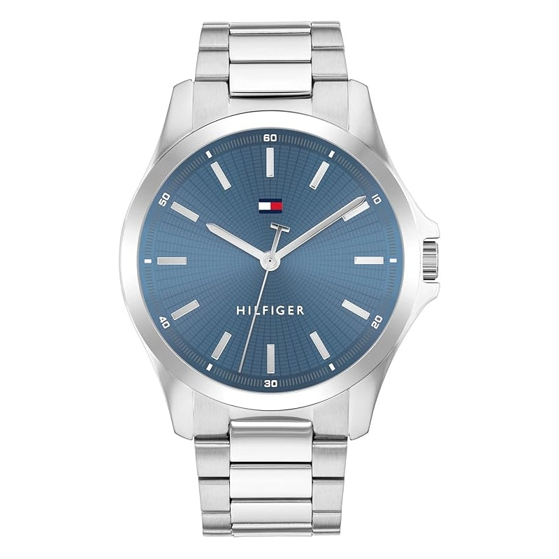 RELOJ CADENA PLATA PANTALLA AZUL - TOMMY HILFIGER - Adrissa Beauty - 