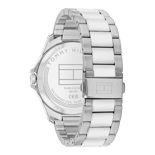 RELOJ CADENA PLATA PANTALLA AZUL - TOMMY HILFIGER - Adrissa Beauty - 