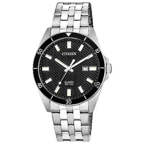 RELOJ CADENA PLATA PANTALLA NEGRA - CITIZEN - Adrissa Beauty - 