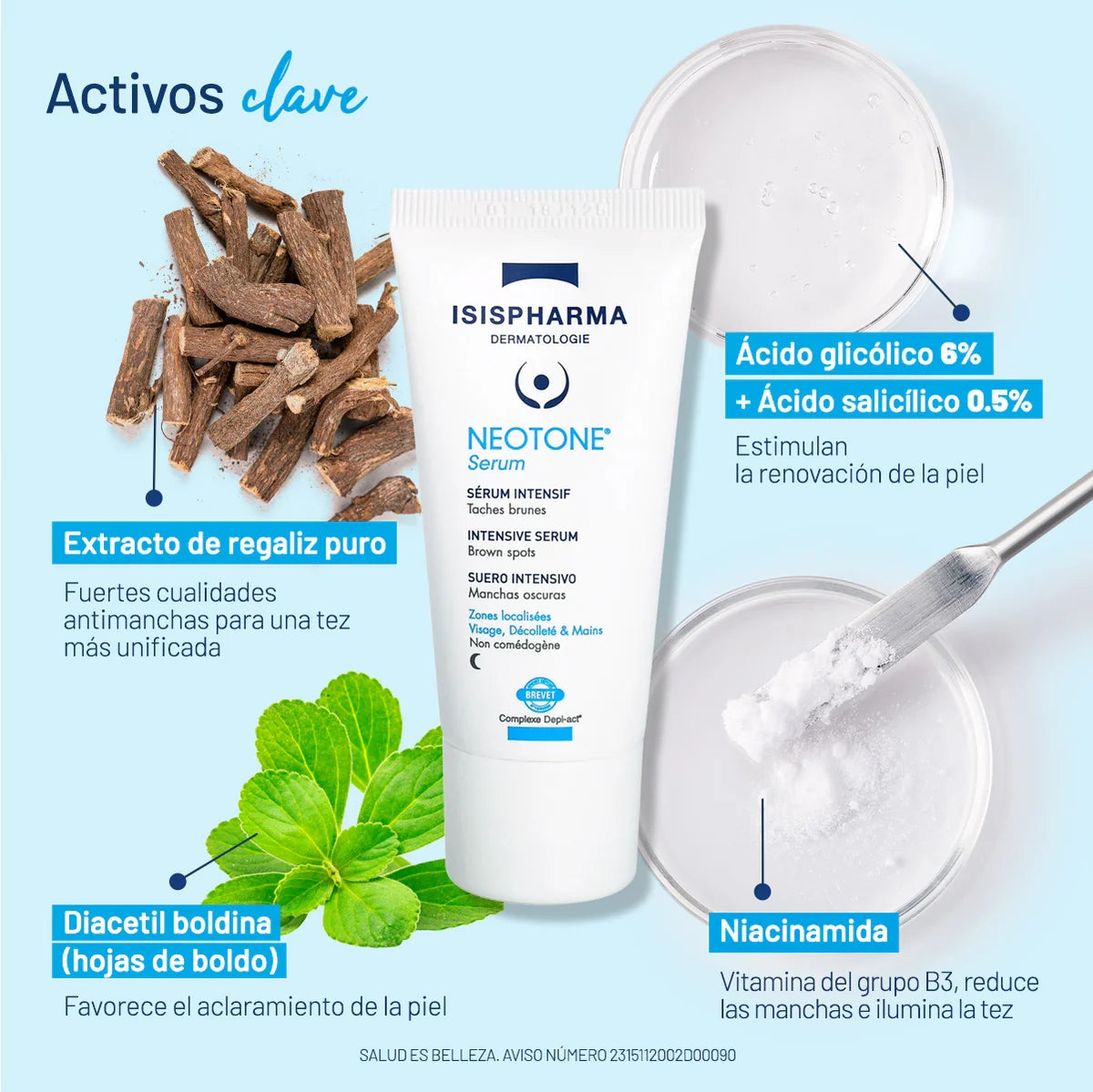 SERUM NEOTONE MANCHAS OSCURAS 30ML - ISISPHARMA - Adrissa Beauty - Cuidado de la piel