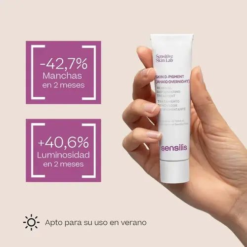 SERUM SKIN D PIGMENT AHA10 OVERNIGHT RENOVADOR 30ML - SENSILIS - Adrissa Beauty - Cuidado de la piel