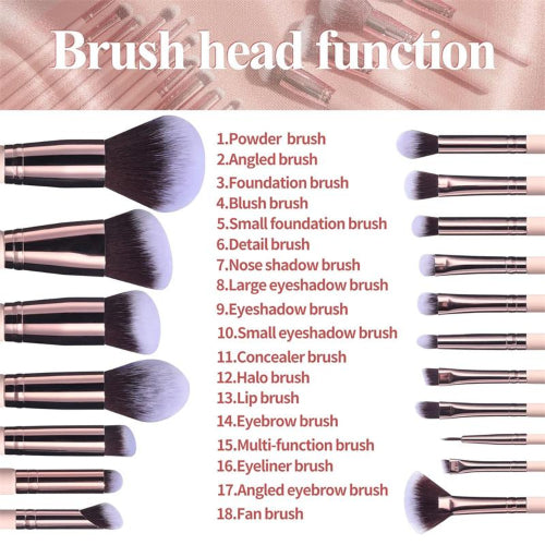SET BROCHAS ROSA 18PZAS + CASE