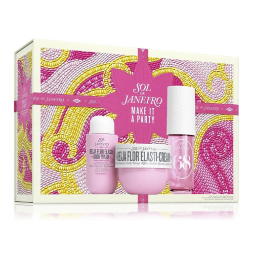 SET MAKE IT A PARTY JASMIN PINK DRAGON FRUIT 68 3PZAS - SOL DE JANEIRO - Adrissa Beauty - Perfumes y colonias