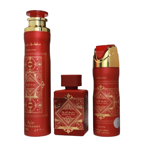 SET BADEE AL OUD SUBLIME EDP 3PZAS 100ML U - LATTAFA - Adrissa Beauty - 