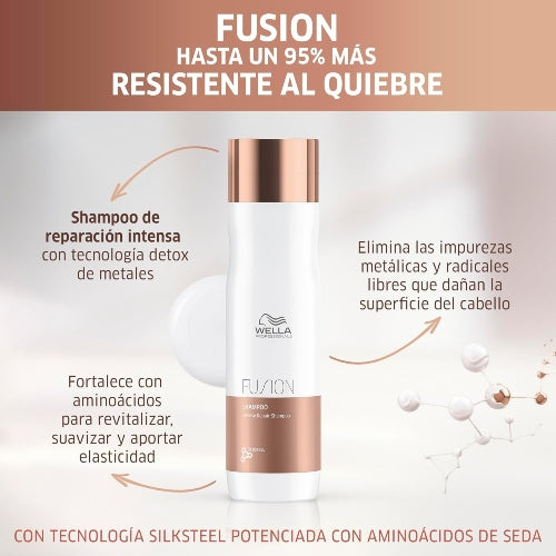 SHAMPOO FUSION INTENSE REPAIR 250ML - WELLA - Adrissa Beauty - Cuidado capilar