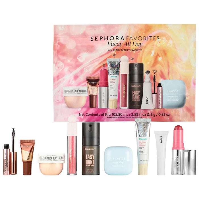 SEPHORA FAVORITES VACAY ALL DAY MAKEUO SKINCARE 9PZAS - SEPHORA - Adrissa Beauty - Maquillaje