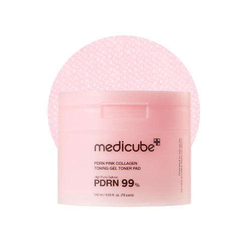 TONICO PDRN PINK COLLAGEN TONING GEL 70PADS - MEDICUBE - Adrissa Beauty - Cuidado de la piel