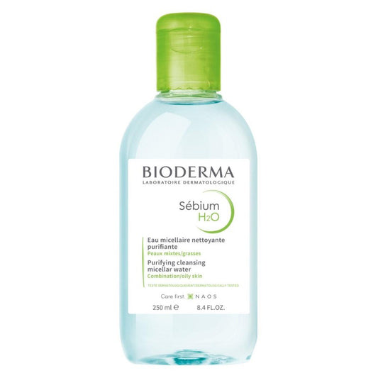 AGUA MICELAR SEBIUM H20 250ML - BIODERMA - Adrissa Beauty - Cuidado de la piel