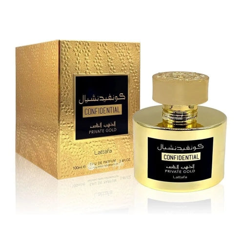 CONFIDENTIAL PRIVATE GOLD EDP 100ML U - LATTAFA - Adrissa Beauty - Perfumes y colonias