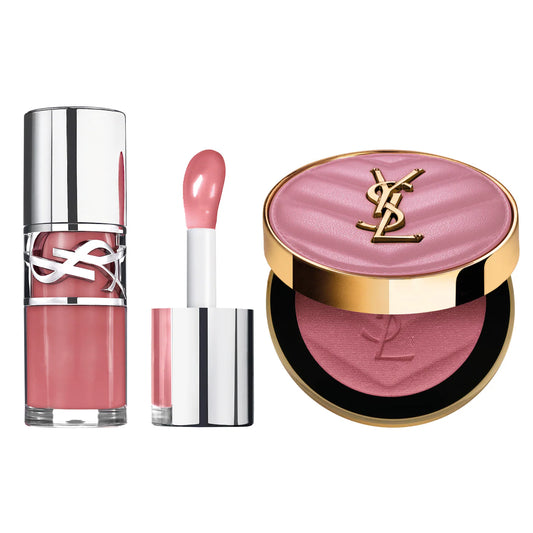 SET YSL ICONIC PINK LIP GLOSS BLUSH