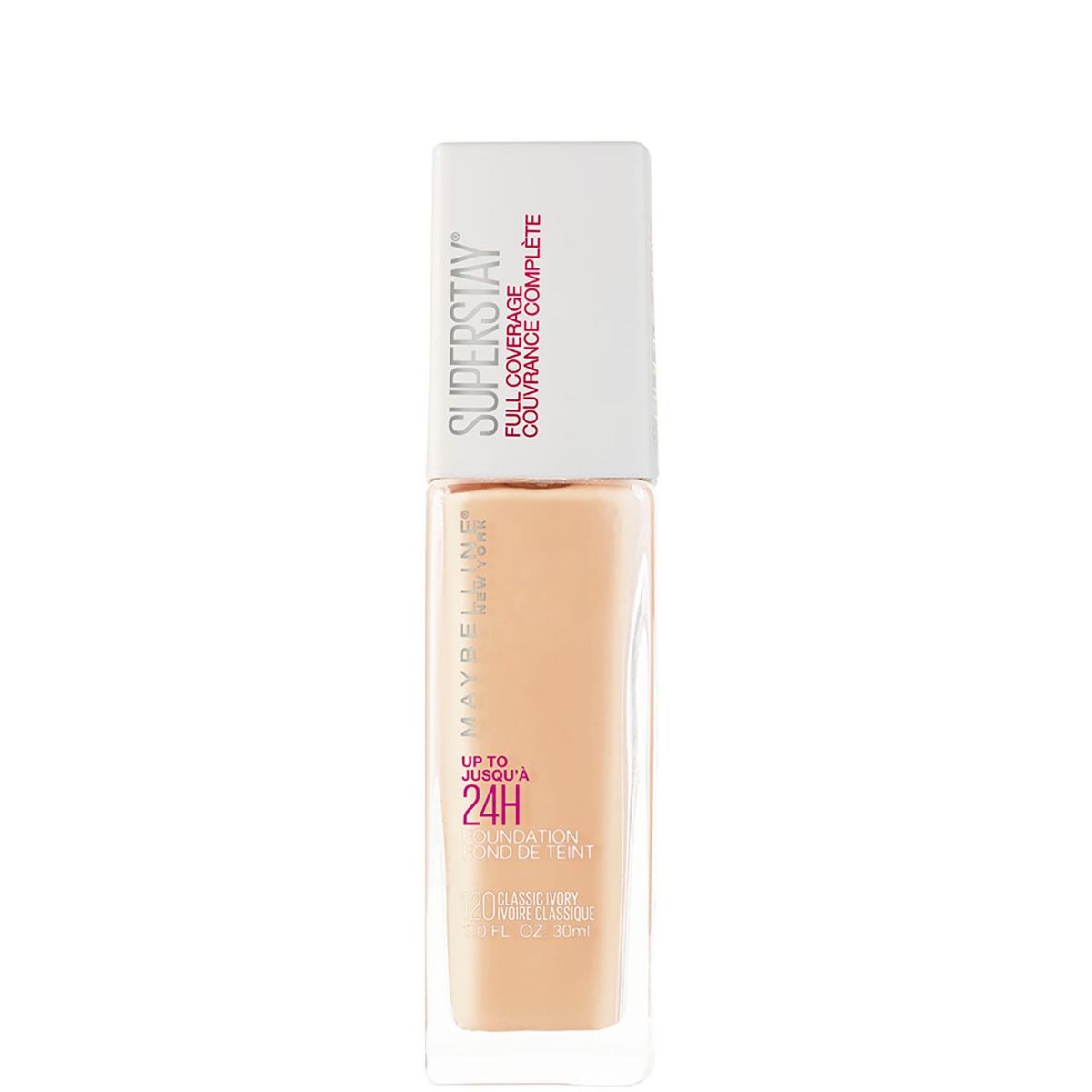 BASE SUPER STAY FULL COVERAGE 120 CLASSIC IVORY - MAYBELLINE - Adrissa Beauty - Maquillaje