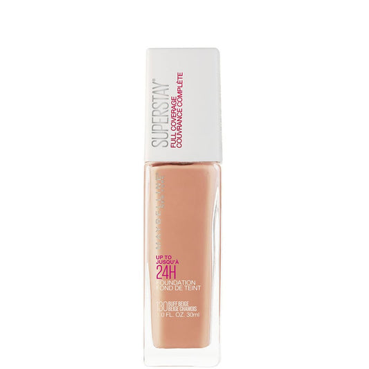 BASE SUPER STAY FULL COVERAGE 130 BUFF BEIGE - MAYBELLINE - Adrissa Beauty - Maquillaje