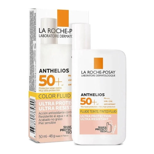 PROTECTOR SOLAR ANTHELIOS COLOR 50+ 50ML - LA ROCHE POSAY - Adrissa Beauty - Cuidado de la piel