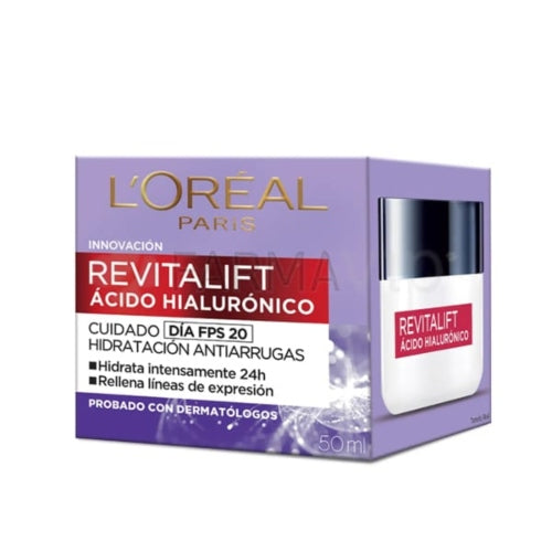 CREMA REVITALIFT ACIDO HIALURONICO DIA FPS20 - LOREAL - Adrissa Beauty - Cuidado de la piel