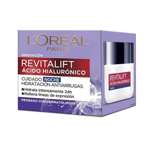 CREMA REVITALIFT ACIDO HIALURONICO NOCHE - LOREAL - Adrissa Beauty - Cuidado de la piel