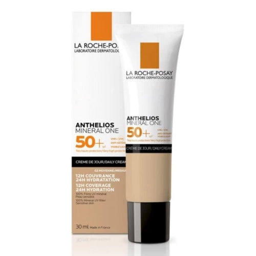 PROTECTOR SOLAR ANTHELIOS MINERAL ONE 50+ 30ML 02 MEDIUM - LA ROCHE POSAY - Adrissa Beauty - Cuidado de la piel