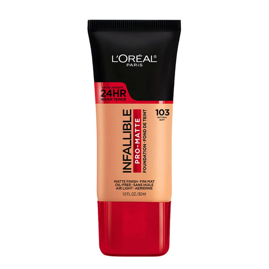 BASE INFALLIBLE PRO MATTE 103 NATURAL BUFF - LOREAL - Adrissa Beauty - Maquillaje