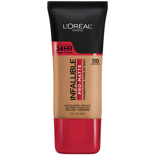 BASE INFALLIBLE PRO-MATTE 110 CREME CAFE - LOREAL - Adrissa Beauty - Maquillaje