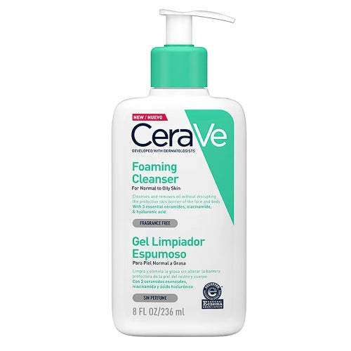 LIMPIADOR FACIAL FOAMING OILY SKIN 236ML - CERAVE - Adrissa Beauty - Cuidado de la piel