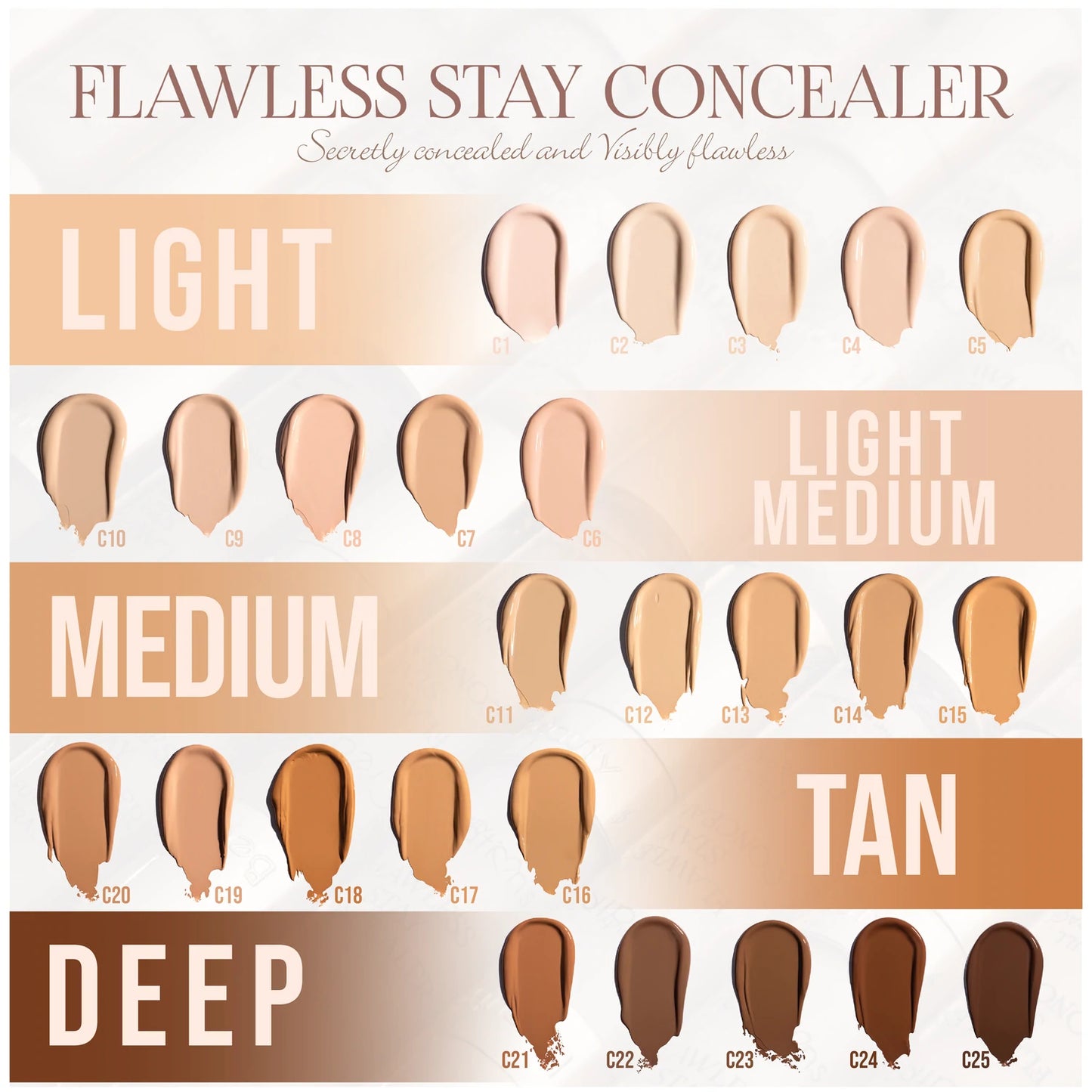CORRECTOR FLAWLESS STAY C25 - BEAUTY CREATIONS - Adrissa Beauty - Maquillaje