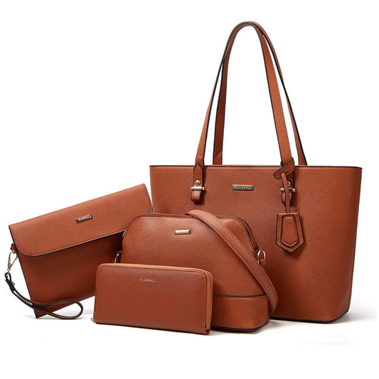 CARTERA ELIM MARRON 4PZAS - ELIM - Adrissa Beauty - Bolsos, billeteras y estuches