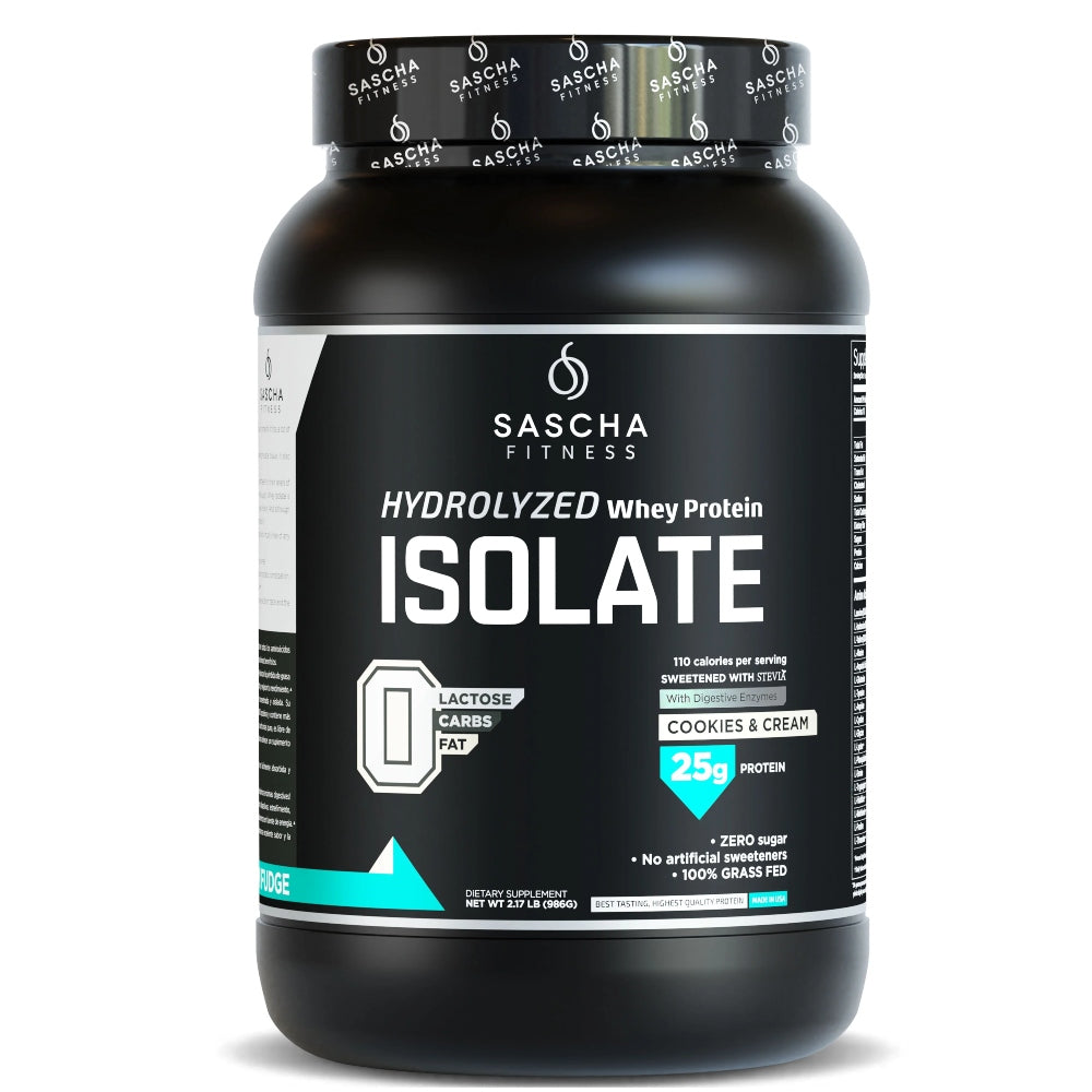 PROTEINA ISOLATE COOKIES & CREAM 957GR - SASCHA FITNESS - Adrissa Beauty - Nutrición y actividad física