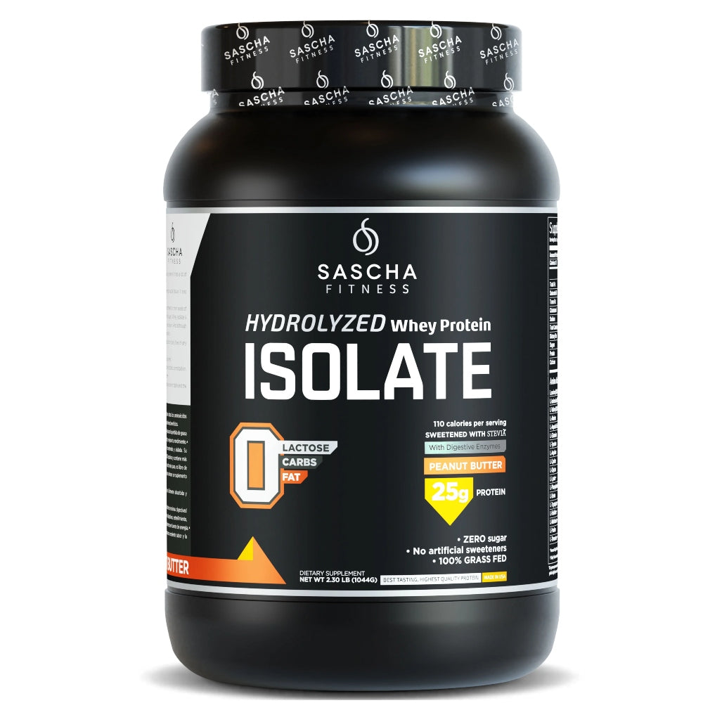 PROTEINA ISOLATE PEANUT BUTTER 957GR - SASCHA FITNESS - Adrissa Beauty - Nutrición y actividad física