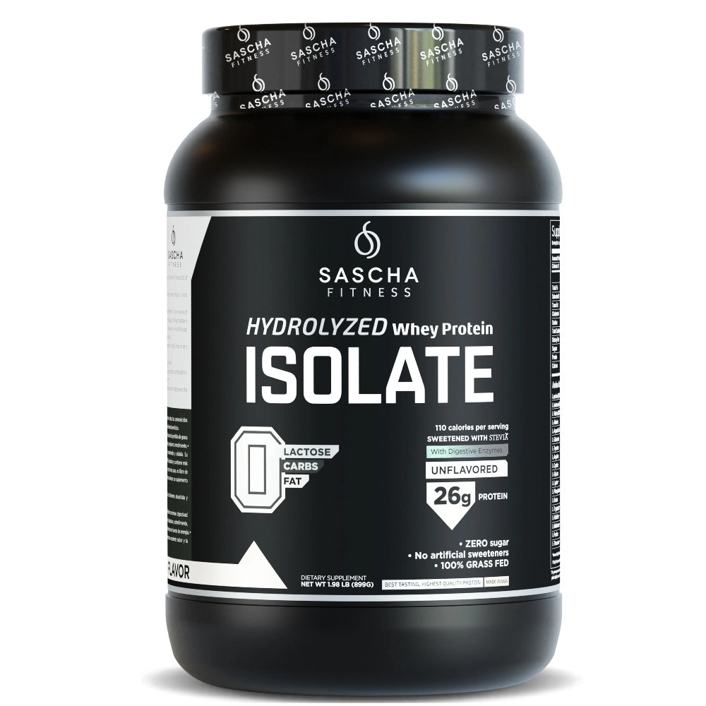 PROTEINA ISOLATE UNFLAVORED 957GR - SASCHA FITNESS - Adrissa Beauty - Nutrición y actividad física