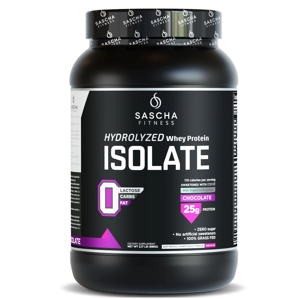 PROTEINA ISOLATE CHOCOLATE 957GR - SASCHA FITNESS - Adrissa Beauty - Nutrición y actividad física