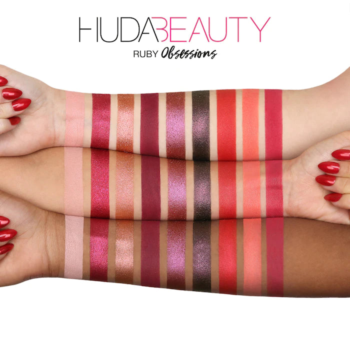 PALETA DE SOMBRA RUBY OBSESSIONS - HUDA BEAUTY - Adrissa Beauty - Maquillaje